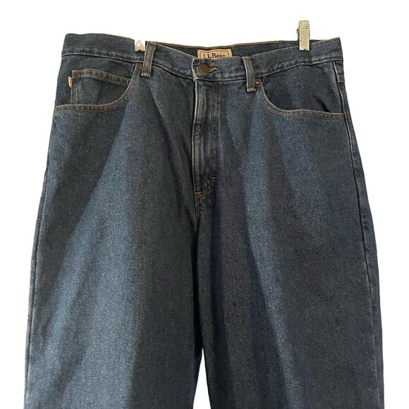 LL Bean Lined Jeans Mens 36 x 29 Flannel Lining 5 Pocket Denim Outdoorsy Ranch - Picture 3 of 8
